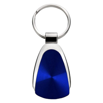 Autogold® - Blue Blank Chrome Teardrop Key Chain