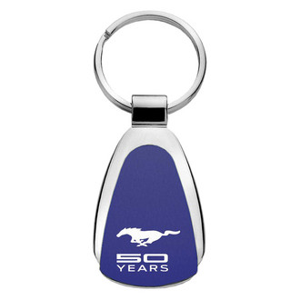 Autogold® - Mustang 50th Anniversary Blue Teardrop Key Chain