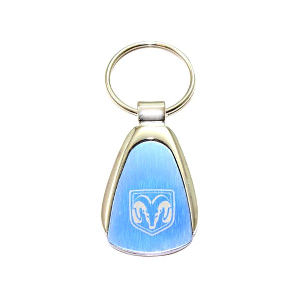 Autogold® - Ram Head Logo Blue Teardrop Key Chain