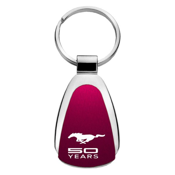 Autogold® - Mustang 50 Years Burgundy Teardrop Key Chain