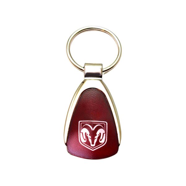 Autogold® - Ram Head Logo Burgundy Teardrop Key Chain