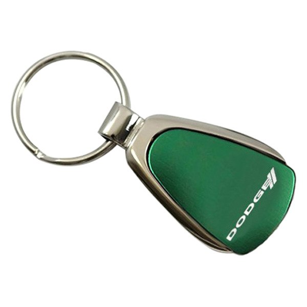 Autogold® - Dodge Stripe Logo Green Teardrop Key Chain