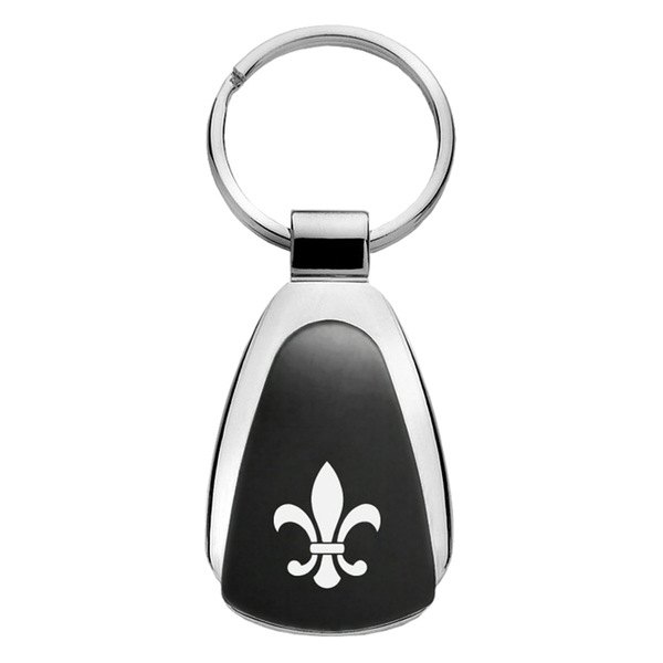 Autogold® - Fleur-De-Lis Black Teardrop Key Chain