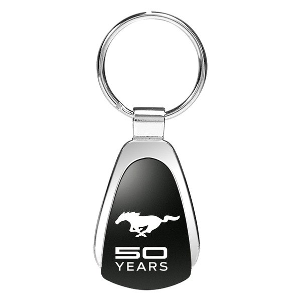 Autogold® - Mustang 50th Anniversary Black Teardrop Key Chain