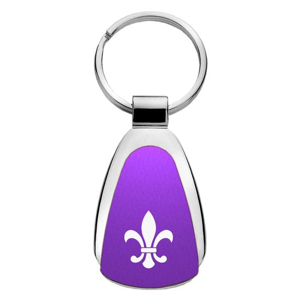 Autogold® - Fleur-De-Lis Purple Teardrop Key Chain