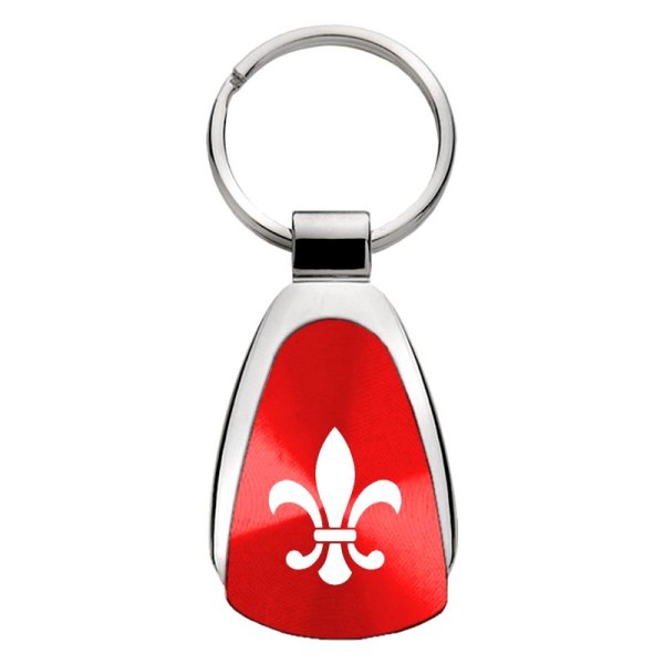 Autogold® - Fleur-De-Lis Red Teardrop Key Chain