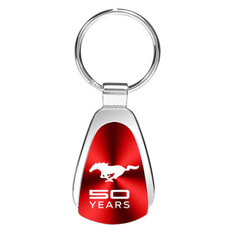 Autogold® - Mustang 50th Anniversary Red Teardrop Key Chain