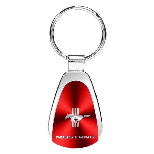Autogold® - Mustang Tri-Bar Red Teardrop Key Chain