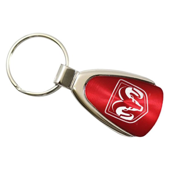 Autogold® - Ram Head Logo Red Teardrop Key Chain