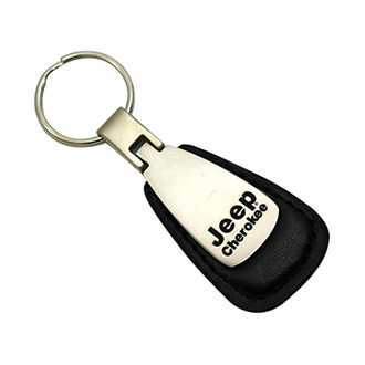 Autogold® - Cherokee Black Leather Teardrop Key Chain