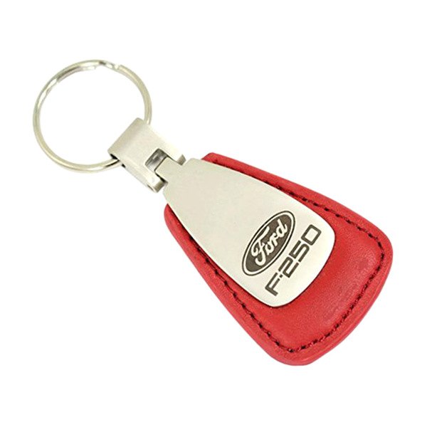 Autogold® - F-250 Red Leather Teardrop Key Chain