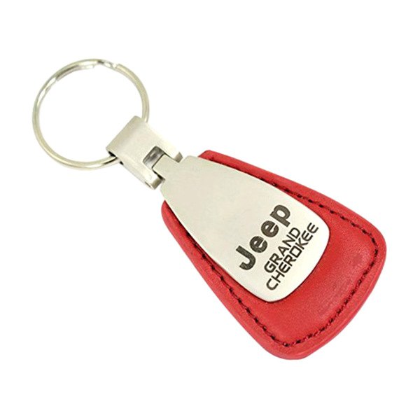 Autogold® Kctlgrared Grand Cherokee Red Leather Teardrop Key Chain 