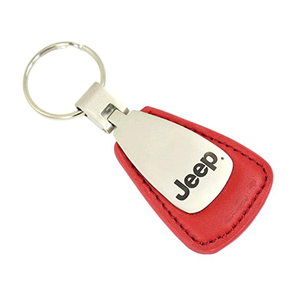 Autogold® - Jeep Red Leather Teardrop Key Chain