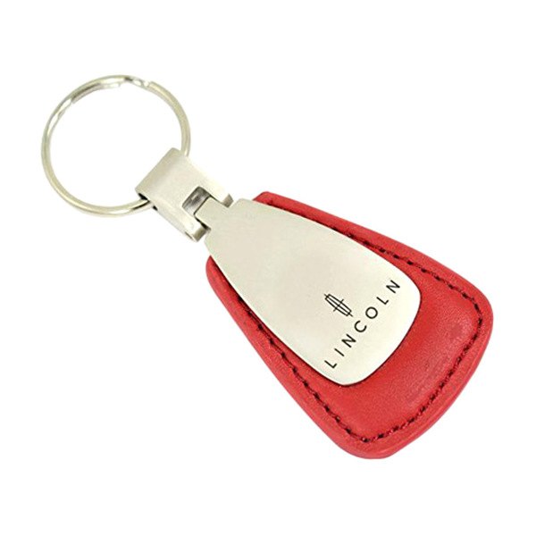 Autogold® - Lincoln Red Leather Teardrop Key Chain