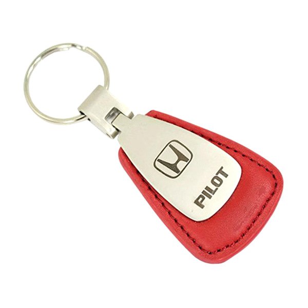 Autogold® - Pilot Red Leather Teardrop Key Chain