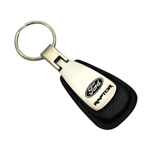 Autogold® - Raptor Black Leather Teardrop Key Chain