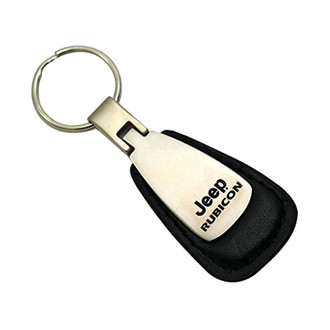 Autogold® - Rubicon Black Leather Teardrop Key Chain