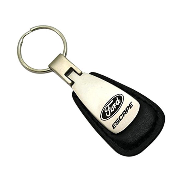 Autogold® - Escape Black Leather Teardrop Key Chain