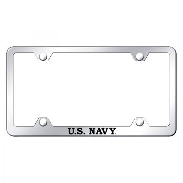 Autogold® - Wide Body License Plate Frame with Laser Etched U.S. Navy Logo