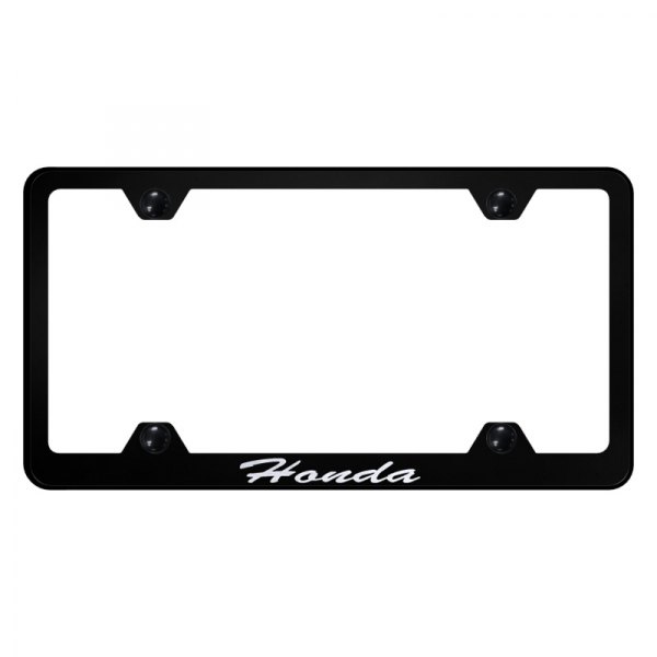 Autogold® - Wide Body License Plate Frame with Script Laser Etched Honda Logo