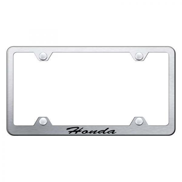 Autogold® - Wide Body License Plate Frame with Script Laser Etched Honda Logo