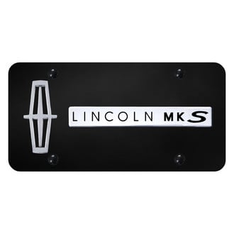Autogold® - License Plate with 3D Black / Chrome MKS Logo and Lincoln Emblem