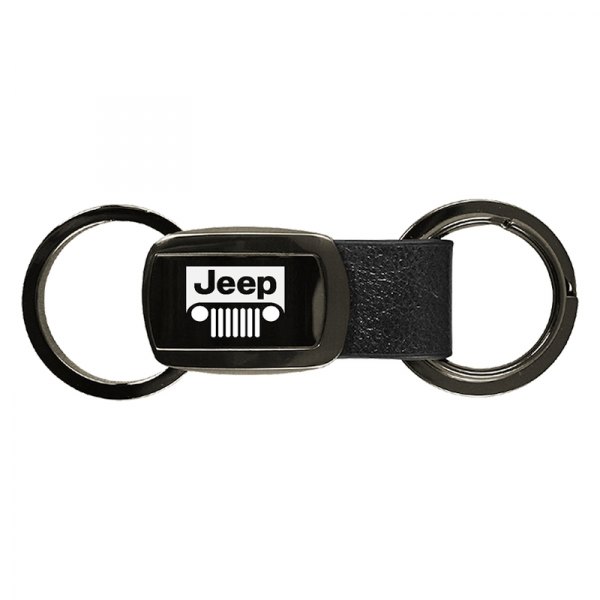 Autogold® - Jeep Grille Double Valet Leather Key Chain
