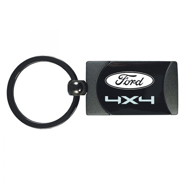 Autogold® - Ford 4x4 Gun Metal Two-Tone Rectangular Key Chain