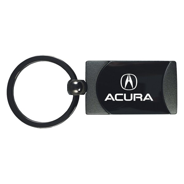 Autogold® - Acura Gun Metal Two-Tone Rectangular Key Chain