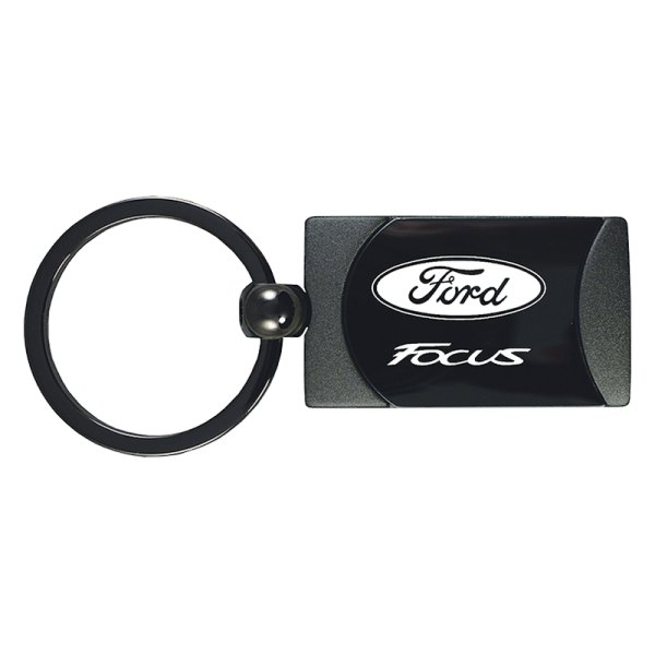 Autogold® - Focus Gun Metal Two-Tone Rectangular Key Chain