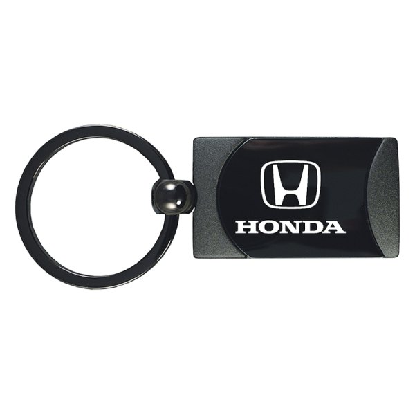 Autogold® - Honda Gun Metal Two-Tone Rectangular Key Chain