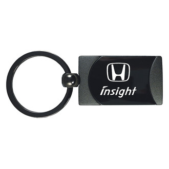 Autogold® - Insight Gun Metal Two-Tone Rectangular Key Chain