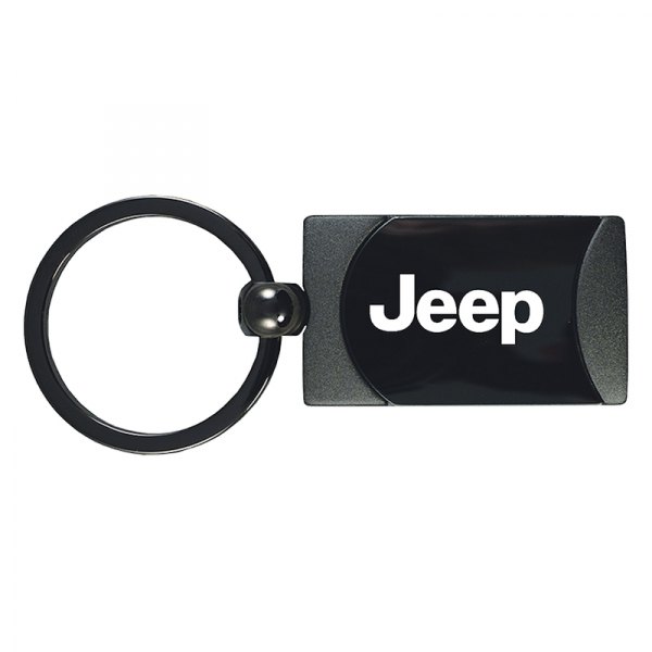 Autogold® - Jeep Gun Metal Two-Tone Rectangular Key Chain