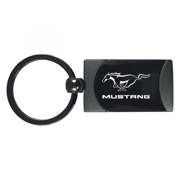 Autogold® - Mustang Gun Metal Two-Tone Rectangular Key Chain