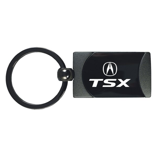 Autogold® - TSX Gun Metal Two-Tone Rectangular Key Chain