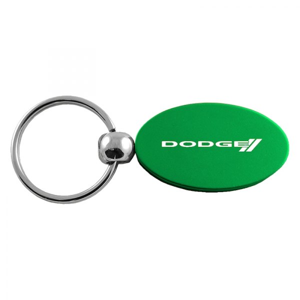 Autogold® - Dodge Stripe Logo Green Oval Key Chain