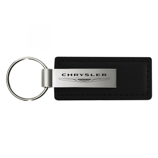 Autogold® - Chrysler Black Leather Key Chain