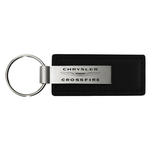 Autogold® - Crossfire Black Leather Key Chain