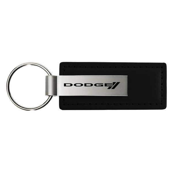 Autogold® - Dodge Stripe Black Leather Key Chain