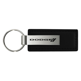 Autogold® - Dodge Stripe Black Leather Key Chain
