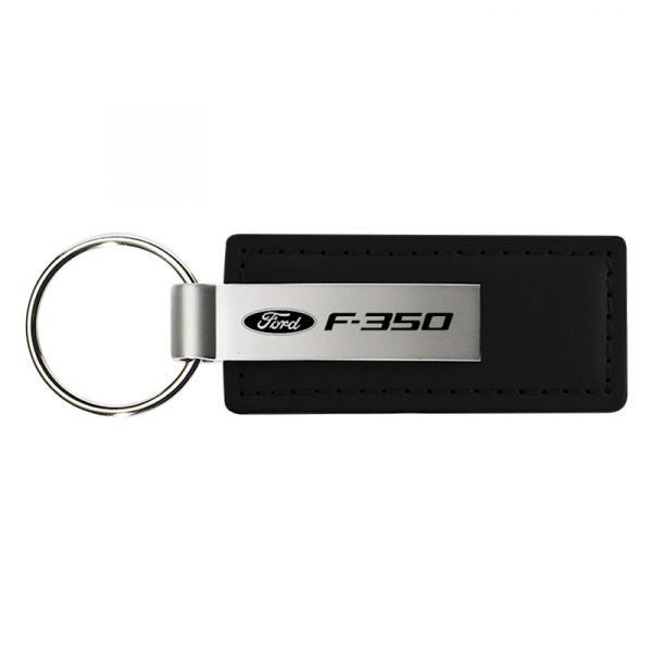 Autogold® - F-350 Black Leather Key Chain