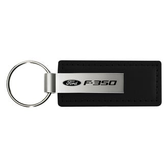 Autogold® - F-350 Black Leather Key Chain