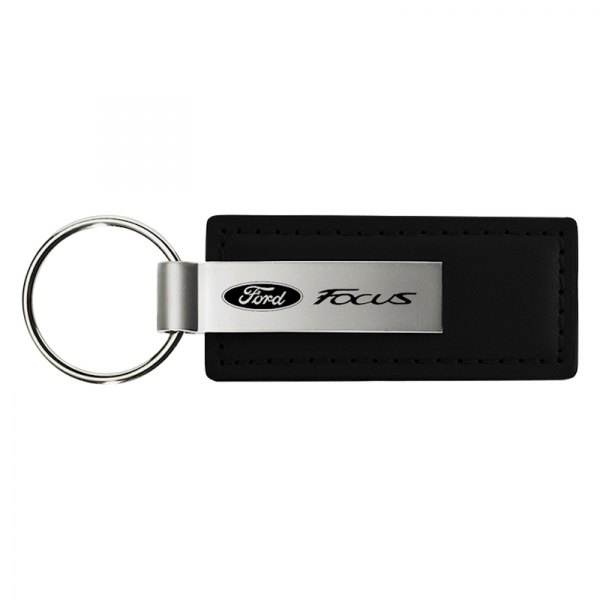 Autogold® - Focus Black Leather Key Chain