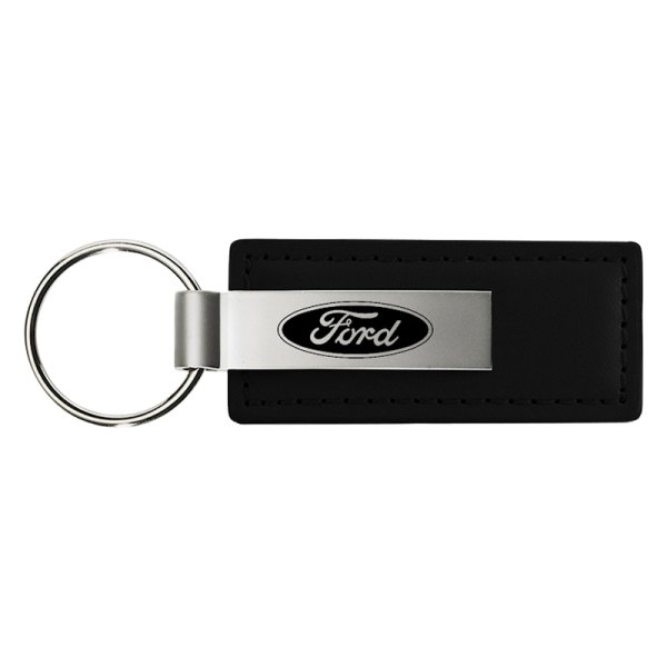 Autogold® - Ford Black Leather Key Chain