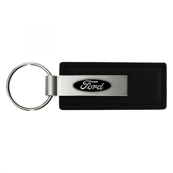 Autogold® - Ford Black Leather Key Chain