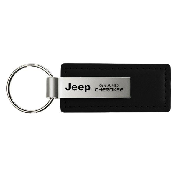 Autogold® - Grand Cherokee Black Leather Key Chain