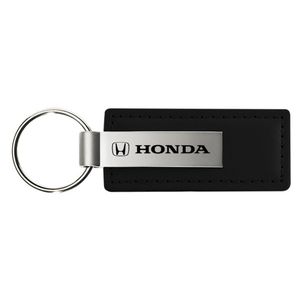 Autogold® - Honda Black Leather Key Chain