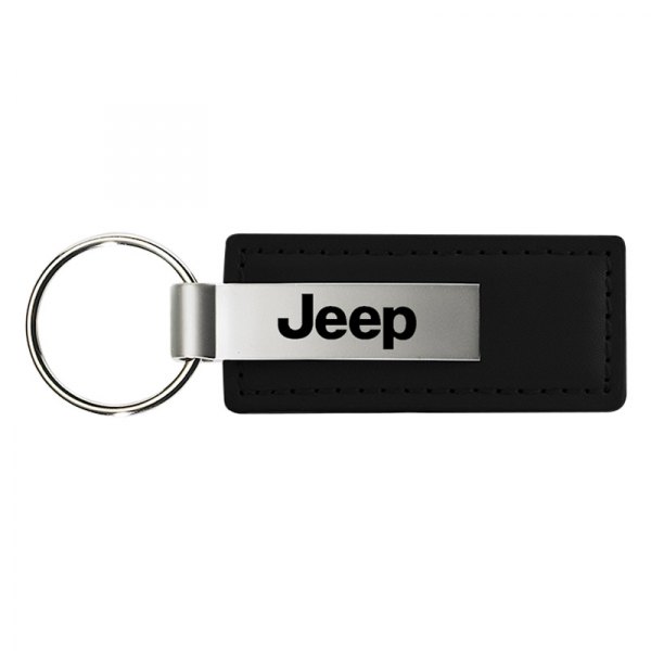 Autogold® - Jeep Black Leather Key Chain