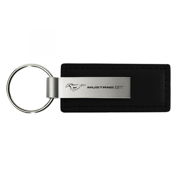 Autogold® - Mustang GT Black Leather Key Chain