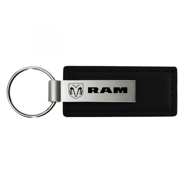 Autogold® - Ram Black Leather Key Chain